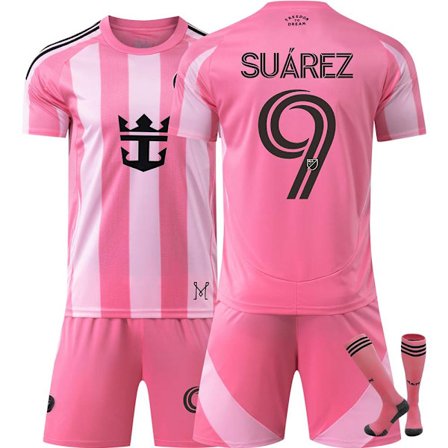 Xbi- 2526 Miami Tröjor Major League Fotboll Tröjor Hem Barn Rosa 9 SUAREZ
