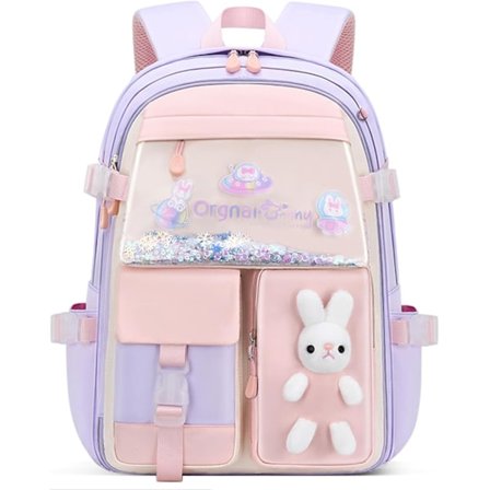 (Lilla) Bunny Girl Skoletaske Kawaii Børnepige Rygsæk Sød Paillet Pige Rygsæk