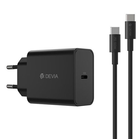 Devia USB-C-laturi PD 45W:lla 1x USB-C USB-C-kaapelilla USB-C-kaapelilla