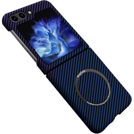 Magnetiskt skal i kolfiber för Samsung Galaxy Z Flip 6, kompatibelt med MagSafe, ultratunt Aramid Fiber Z Flip 6 stötsäkert skal