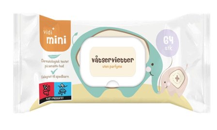 Vidi mini våtservietter til baby uten parfyme