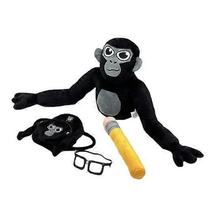 Gorilla Tag Plyschleksak Mjuk Stoppad Orangutangdocka med Pennryggsäck