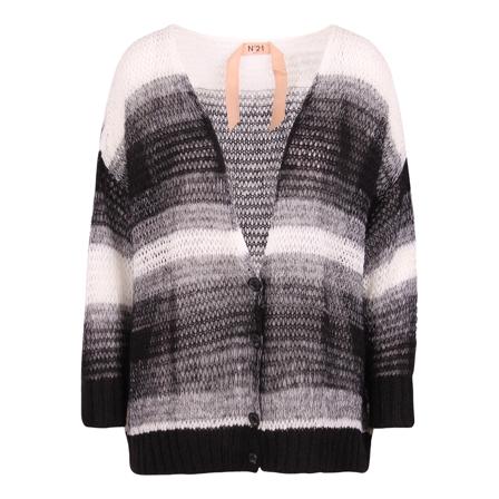 N21, V-Neck Knitted Mohair Cardigan Grijs, Dames, Maat:M