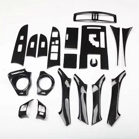 JXKaFa ABS Kolfiber Bil Trim Styling Kompatibel med Lexus IS250 IS300 2006-2011 Högerstyrd Interiör Dekaler Lister Tillbehör-Perfet