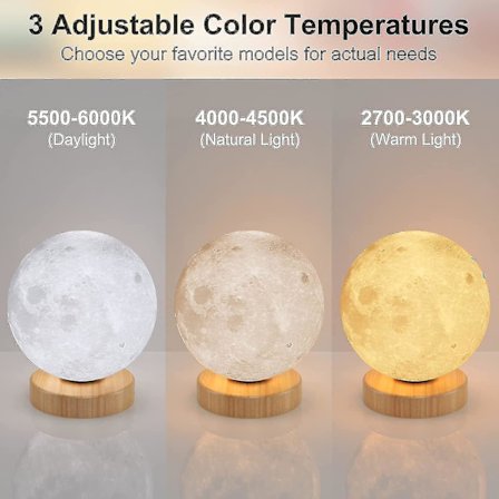 Gojoy Sad-lampe, Hiloshine UV-fri 10000 Lux lysterapilampe, dagslyslampe med 3 fargetemperaturer, justerbar lysstyrke