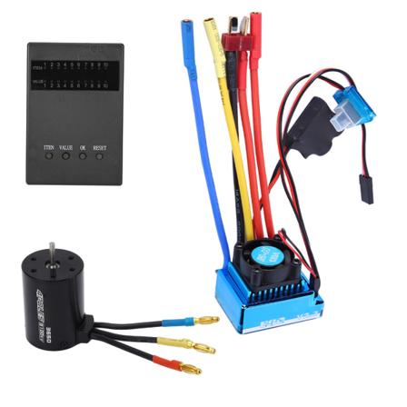 3650 Motor 3100KvBrushless ESC Program Card Set for 1/10 RC Car Reserve Part (120A)