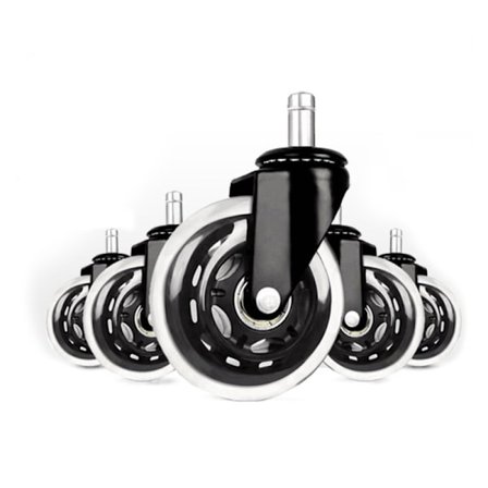 5 st svängbara hjul Nylon kontorsstol Hjul Kraftiga roterande hjul för trägolv Matta