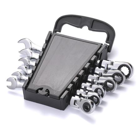 Sæt med 6 foldbare ratchetnøgler, metrisk