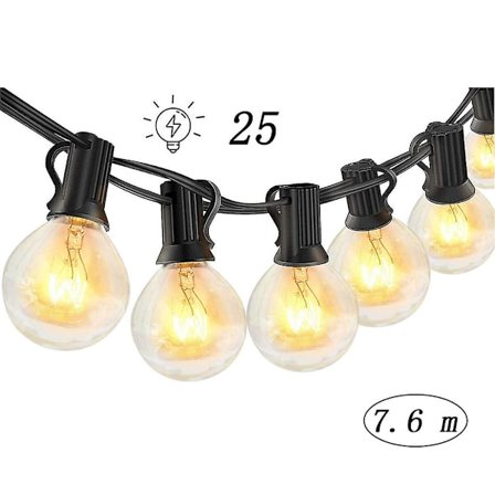 Utomhus solcellslingor, 7,6 m 25 kristallkulor vattentät utomhus-/inomhusbelysning