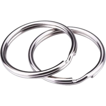 100 Stycken Nyckelringsringar 25mm I Rund Skärning Nickelsilverpläterat Stål (FMY)