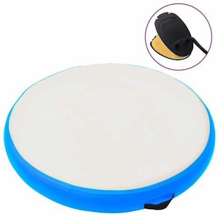 vidaXL uppblåsbar gymnastikmatta med pump 100x100x10cm PVC blå