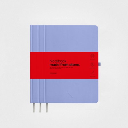 3-packs anteckningsbok i stenpapper—A5 inbunden, Vista Blue