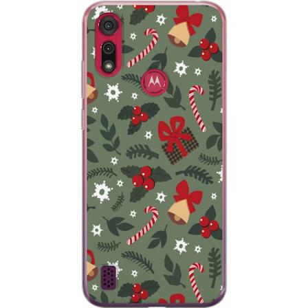 Motorola Moto E6s (2020) Gennemsigtig cover Glædelig Jul møn