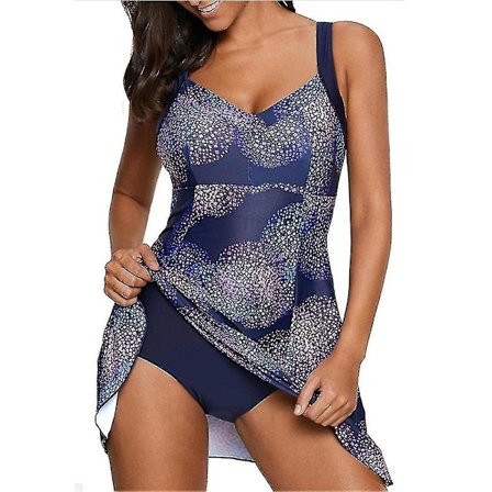 Naisten pehmustetut uimapuvut uimahousut tankini setti uimapuku plus koko Purple