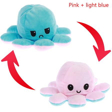 Octopus Doll Emotional Face Changing Dubbelsidig Flip Reversib