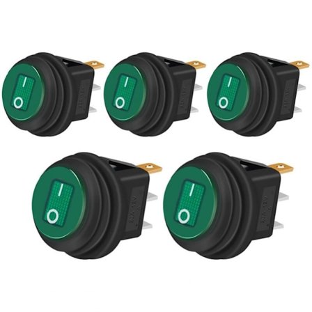 5 stk Vanntette Vippebrytere 12V 20A PÅ/AV 3-polet 2-posisjons Vippebryter