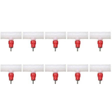 Kyllingnippel T-koblinger - Helautomatisk fjørfevanningssystem Kyllingvannere 10-pakning