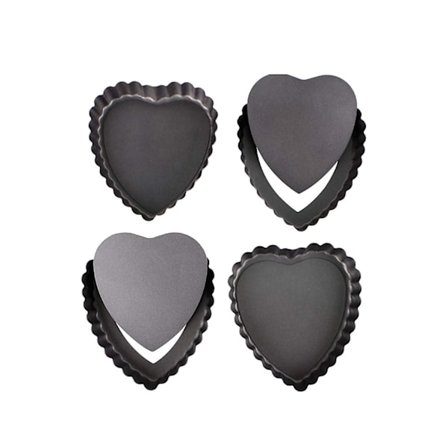4 stk. Hjerteformet Liten Blonde Non-stick Bakeform Svart