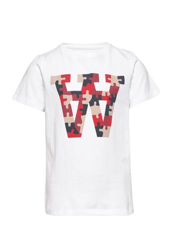 Ola Puzzle Kids T-Shirt T-shirts Short-sleeved Vit Wood Wood