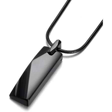 Tungstenstål Bar Hänge Halsband för Män Tungsten Halsband 24 Tum Ormkedja