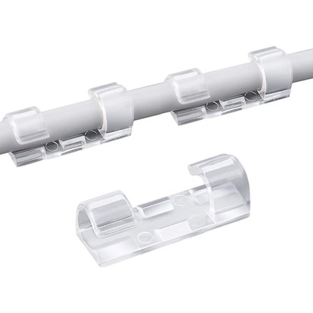 60 st transparenta kabelklämmor, kabelhållare i plast, kabelorganisatör
