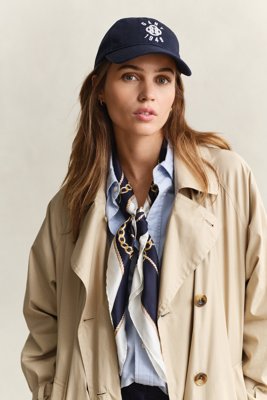 GANT - Skjerf med kjede i silke til dame evening blue