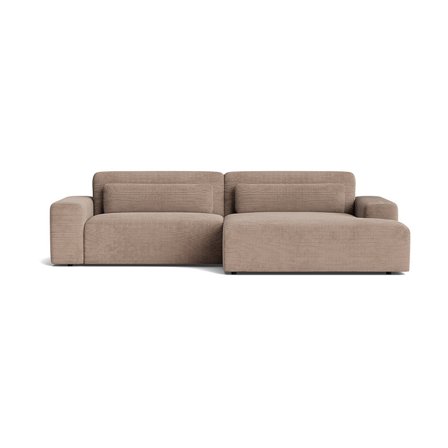 Messina XL Chaiselong Sofa Højrevendt - Ribcord Mørk Beige - Slidstærkt Stof, Nozag Fjedre - 302x171x80cm - Komfortabel Sofa, Chaiselong