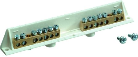 Hager VZ723 Nollskena 2-polig 3 klämmor per pol, Elfördelning & strömförsörjning