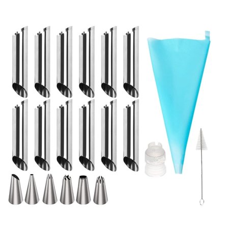 CDQ Cannoli-rør, rustfritt stål cannoli-form non-stick dansk