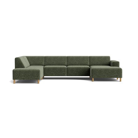 Seam U-sofa, højrevendt - Genesis Grøn - 344x206x78 - Sofa, u-sofa