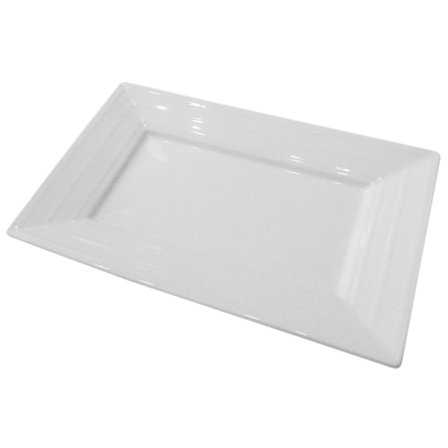 Rektangulär Porslins Tallrik - Detaljerad Kant 6-pack