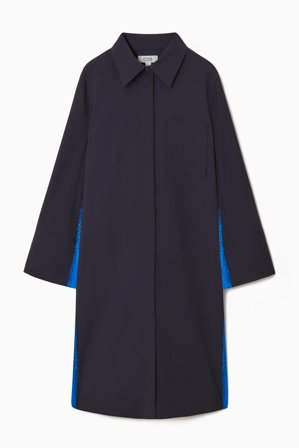 COS Women's Painted Wool Shirt Dress in Blue
