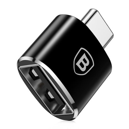 Baseus Adapter USB-A hona till USB-C hane OTG - Svart