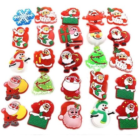 25 stk tilfeldig stil julebrosje med blinkende LED for barn tilfeldig stil