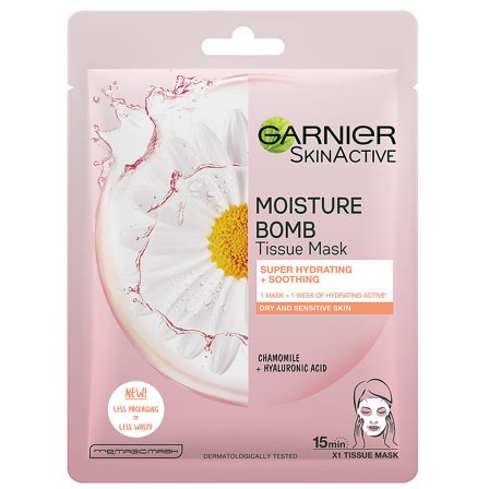Garnier Skin Active Moisture Bomb Tissue-Mask, Dry & Sensitive Skin 1 stk., Skincare, Masker, Sheet Masker