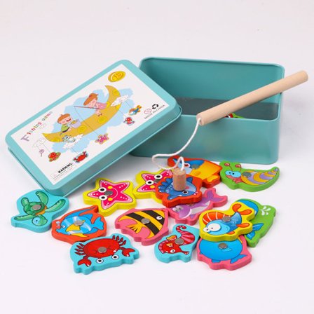 #Trælegetøjsfiskespil, Montessori-spil til 2-årige#