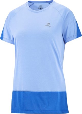 Salomon Women's Cross Run SS T-Shirt Women Short sleeved fitness sweater Blue M