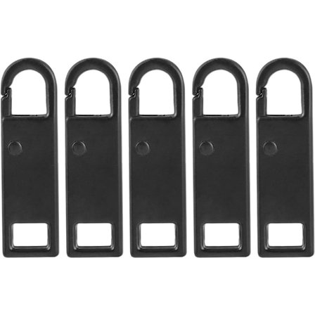 5 stk. lynlås træk faner udskiftning lynlås fixer lynlås tags reparation til tøj kuffert rygsæk DIY håndværk sort