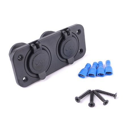 Fyrfaldigt USB Billaddaruttag 12/24V Telefonladdningsuttag Strömadapter med Lock för Motorcykel Båt Marin Lastbil ATV Husbil