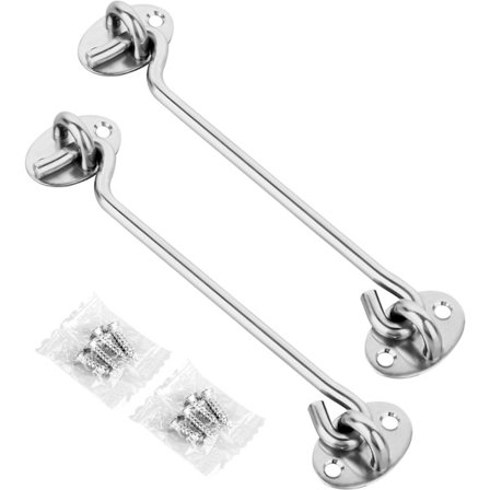 2 stk. Krog og Øjelås i Rustfrit Stål Heavy Duty Privatlivslås til Skydedør (8 Tommer)