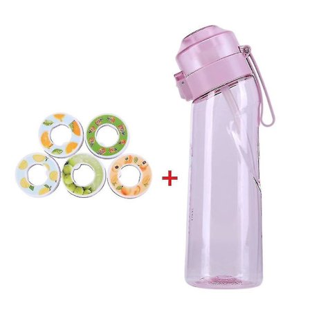 Smaksatt Vannflaske med 7 Smakskapsler Air Water Up Flaske Frost Svart 650ml Air Starter Up Set Vannkopp for Camping Sport