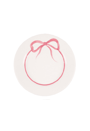 Pick A Poppy Bow Tallrik - 28 Cm Glas & porslin Rosa