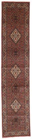 Hand Knotted Bidjar Zandjan Rug 85X410 Wool Red/Brown Small