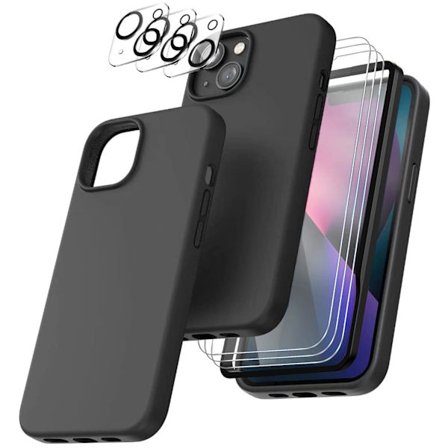 iPhone 14 Plus [8-PACK] 6x hærdet glas + 1x silikonecover