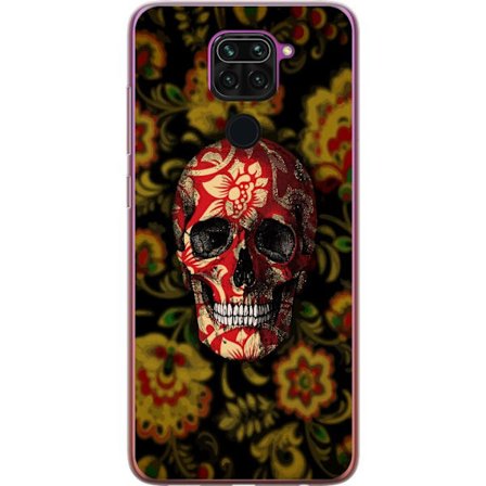Yhteensopiva Puhelinkuori Xiaomi Redmi Note 9 Blommig dödskalle