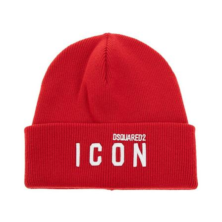 Dsquared2 Beanie With Logo Rød, Dame Accessories, Størrelse: ONE Size