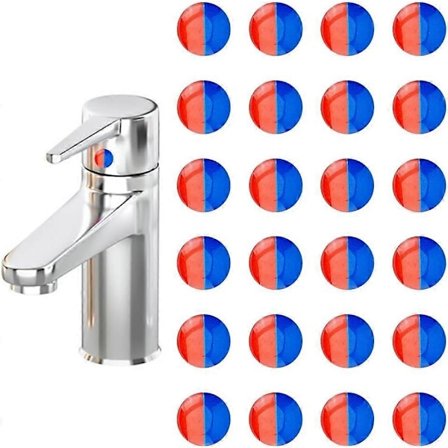 24 st varma och kalla vatten dekaler självhäftande etiketter för varmt och kallt vatten epoxiharts kran överföring st [DB]