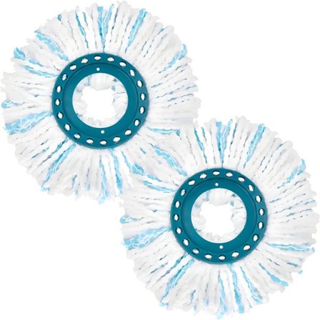 2x Moppe refill egnet til Leifheit Clean Twist Disc Moppe, Moppehoved til sættet CLEAN TWIST Disc Moppe og sættet Combi Disc Moppe