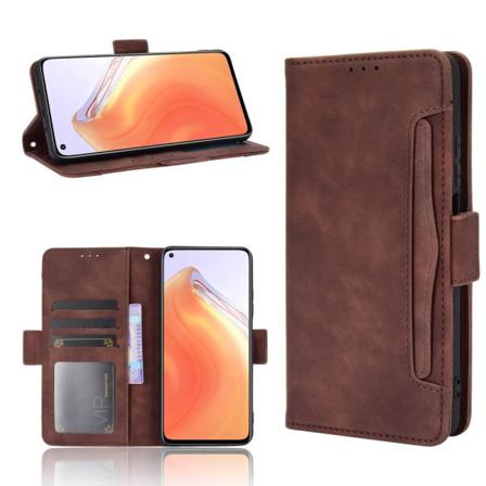 Xiaomi Mi 10t / 10t Pro - Fodral Med Avtagbart Kortfodral - Brun Brown Brun