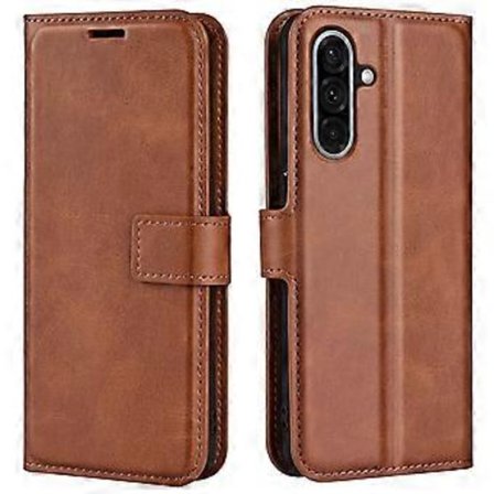 Samsung Galaxy A36 5G -puhelimen jalustakotelo naarmuuntumista estävällä vasikannahkajäljitelmällä (tyyli E)